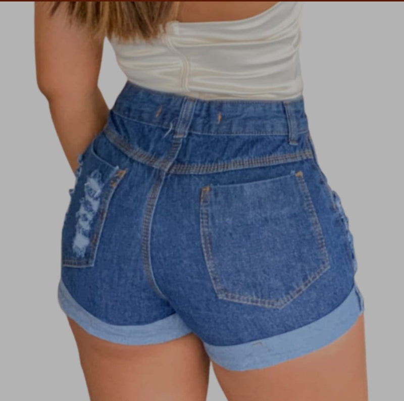 shorts jeans feminino cintura alta