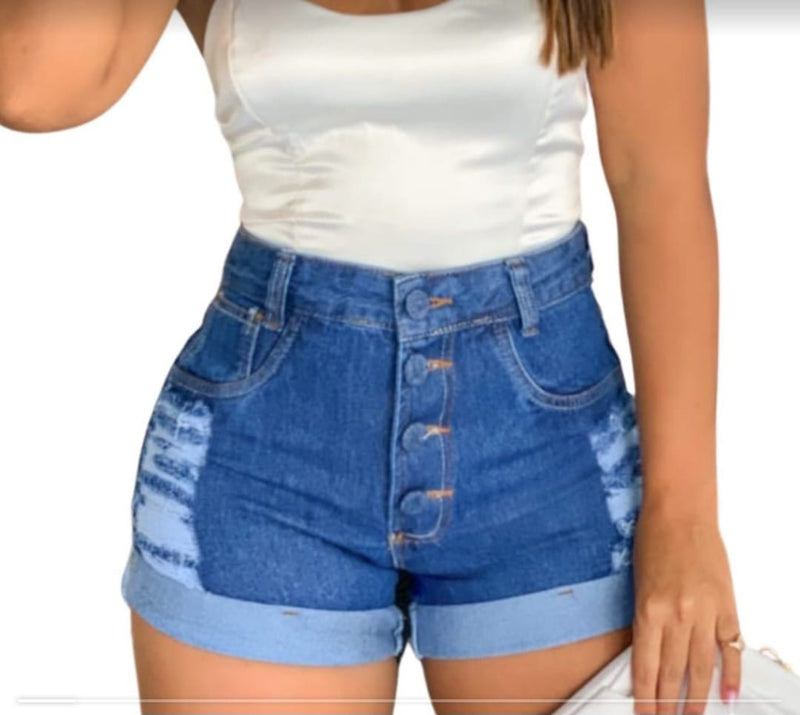 shorts jeans feminino cintura alta